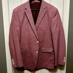 Men’s Blazer Pink Silk Lined White Button Detail